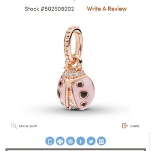 PANDORA Rose Charm Lucky Pink Ladybird